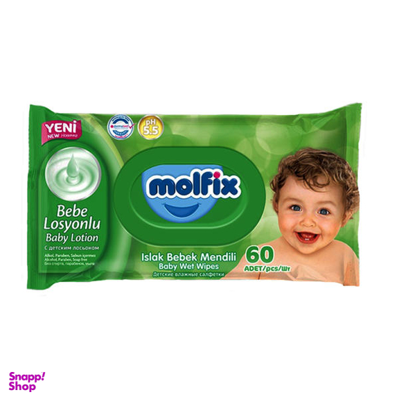 دستمال مرطوب کودک مولفیکس (Molfix) مدل Ab2070 بسته 60 عددی