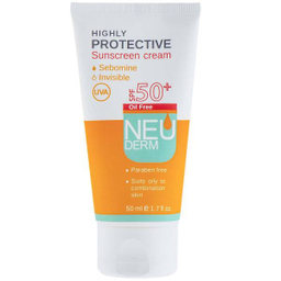 کرم ضد آفتاب بی رنگ نیودرم مدل Highly Protective SPF50 حجم 50 میلی لیتر