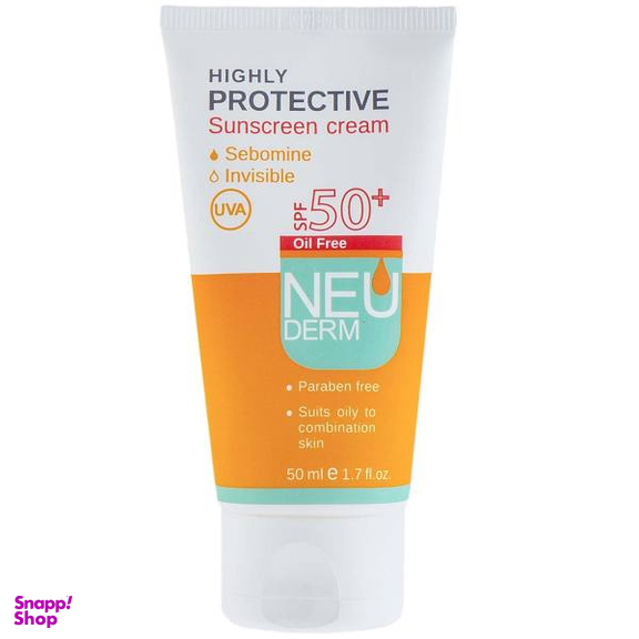کرم ضد آفتاب بی رنگ نیودرم مدل Highly Protective SPF50 حجم 50 میلی لیتر