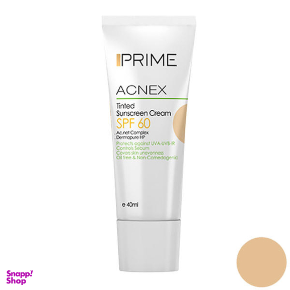 کرم ضد آفتاب رنگی پریم مدل Acnex Tinted حجم 40 میلی لیتر
