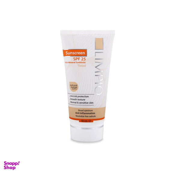 کرم ضد آفتاب لیمپیو مدل Natural Beige Spf 25 کد Li0067 حجم 50 میلی لیتر