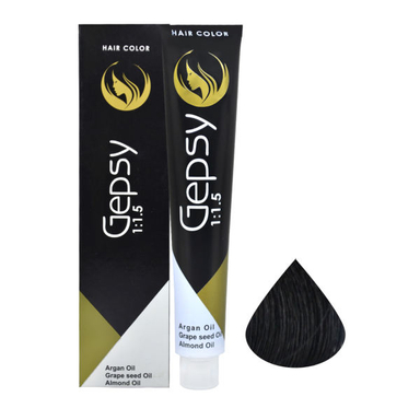 رنگ مو جیپسی (Gepsy) شماره 1.1 حجم 100 میلی‌لیتر رنگ مشکی پر کلاغی