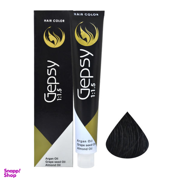 رنگ مو جیپسی (Gepsy) شماره 1.1 حجم 100 میلی‌لیتر رنگ مشکی پر کلاغی