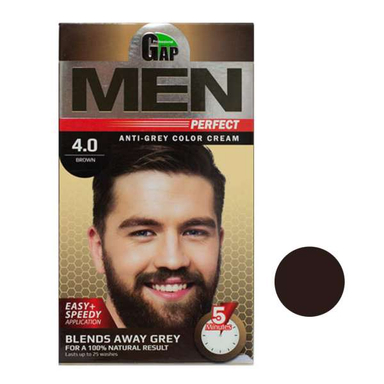 کیت رنگ مو گپ (Gap) سری Men Perfect شماره 4.0 رنگ قهوه ای
