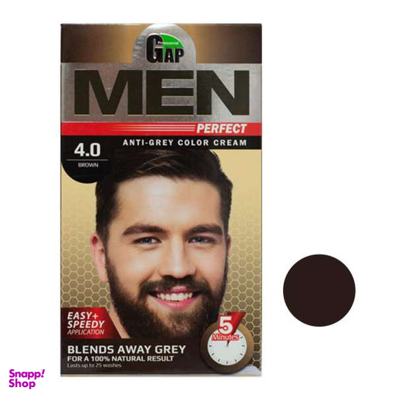کیت رنگ مو گپ (Gap) سری Men Perfect شماره 4.0 رنگ قهوه ای
