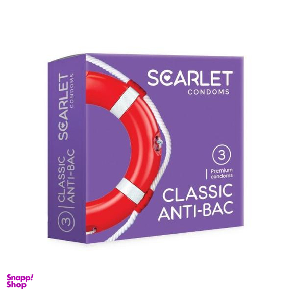 کاندوم اسکارلت (Scarlet) مدل Classic Anti-Bac بسته 3 عددی
