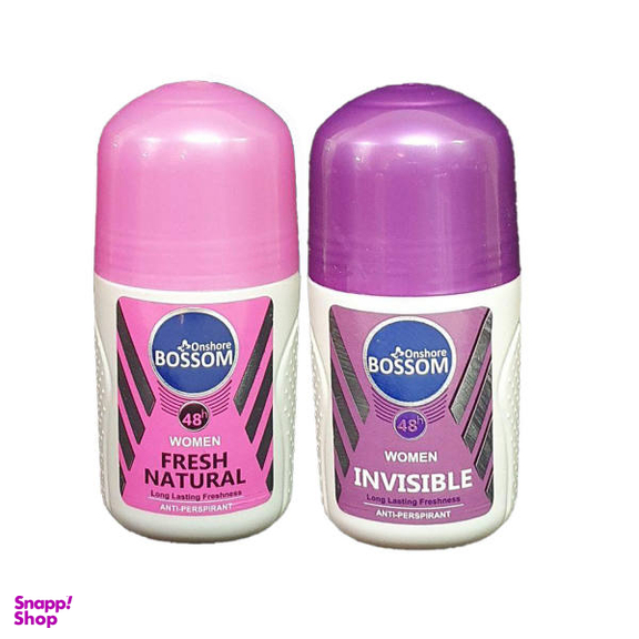 رول ضد تعریق زنانه انشور بوسوم (Onshore Bossom) مدل INVISIBLE و Fresh Natural حجم 75 میلی لیتر مجموعه 2 عددی
