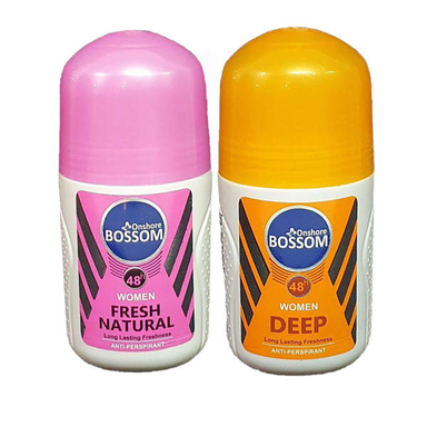 رول ضد تعریق زنانه انشور بوسوم (Onshore Bossom) مدل deep و Fresh Natural حجم 75 میلی لیتر مجموعه 2 عددی