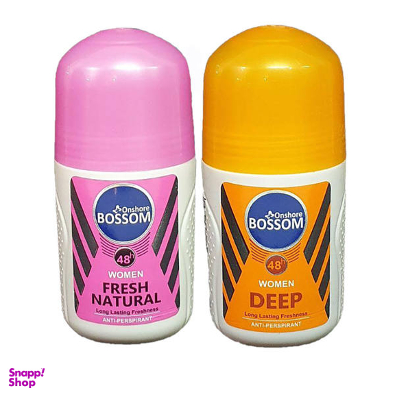 رول ضد تعریق زنانه انشور بوسوم (Onshore Bossom) مدل deep و Fresh Natural حجم 75 میلی لیتر مجموعه 2 عددی