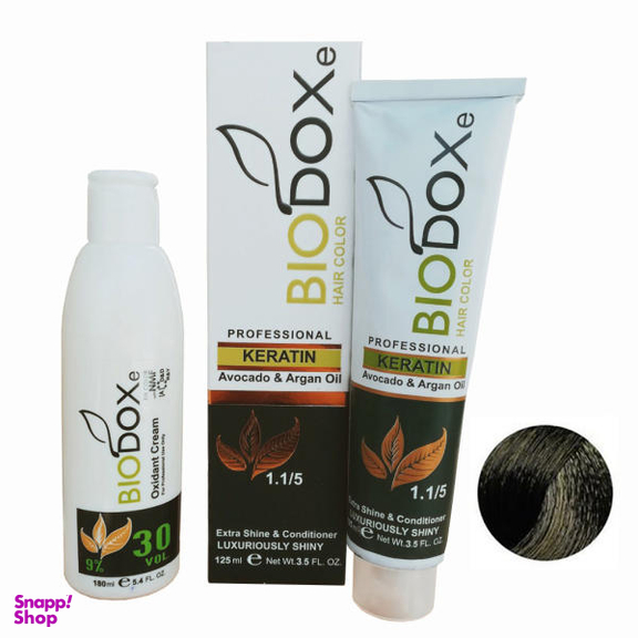 کیت رنگ مو بیوداکس (Bio Dox) مدل M4 شماره حجم 125 میلی‌لیتر رنگ قهوه ای زیتونی روشن