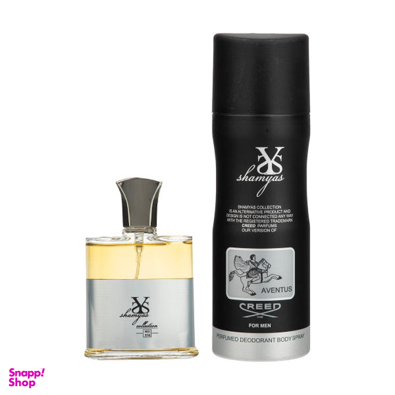 ادوپرفیوم مردانه شمیاس (Shamyas) مدل Aventus حجم 30 میلی‌ لیتر به همراه اسپری خوشبو کننده بدن حجم 200 میلی‌ لیتر