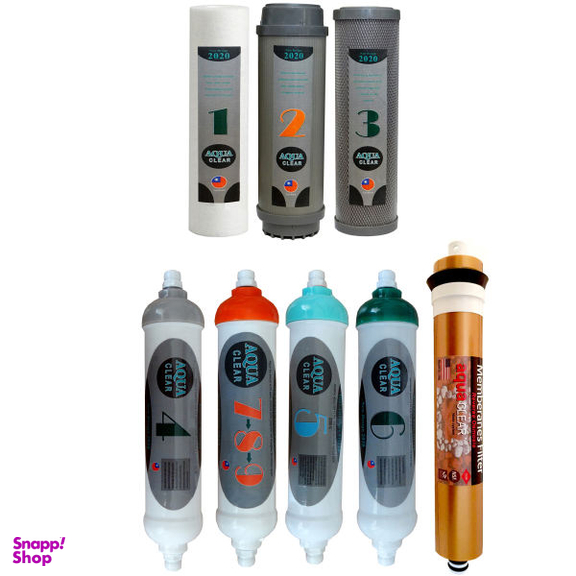 فیلتر دستگاه تصفیه کننده آب آکوآ کلیر (Aquaclear) مدل SUPERB FILTER 8GM مجموعه 8 عددی