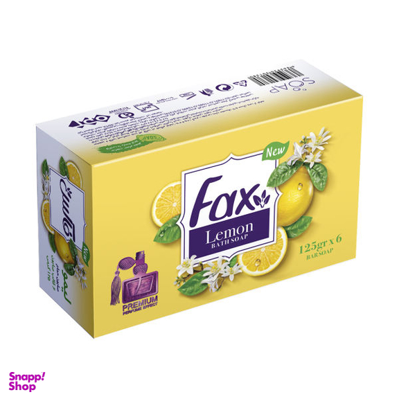صابون حمام فکس مدل Lemon Perfume وزن 125 گرم بسته 6 عددی