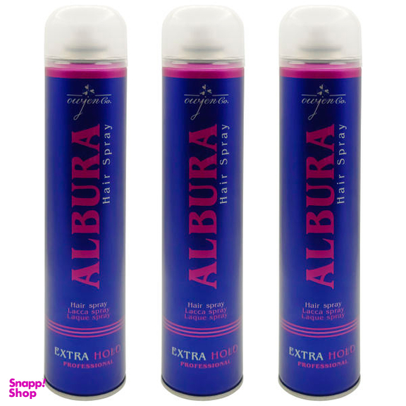 اسپری حالت دهنده مو آلبورا (Albura) مدل EXTRA HOLD حجم 500 میلی‌ لیتر مجموعه 3 عددی