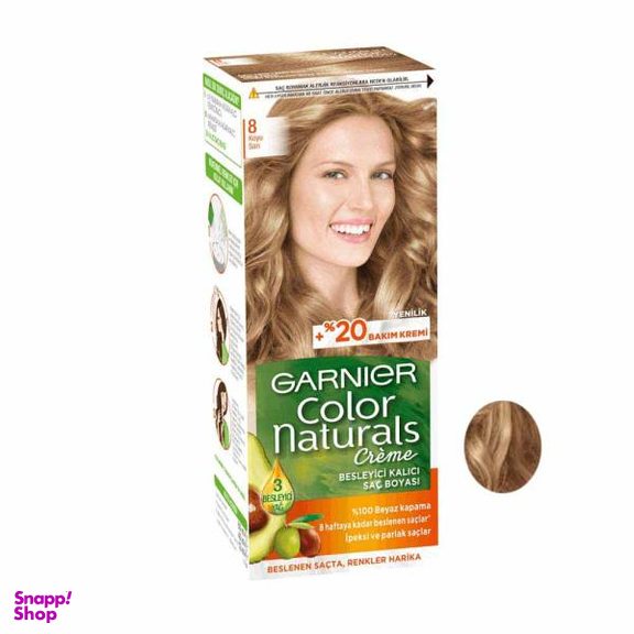 کیت رنگ مو گارنیه (Garnier) شماره 8 حجم 40 میلیلیتر رنگ طلایی کاراملی