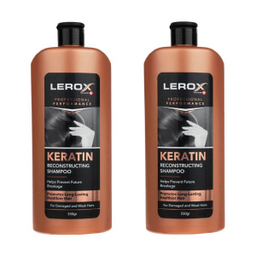 شامپو مو لروکس (Lerox) مدل کراتین وزن 550 گرم مجموعه 2 عددی
