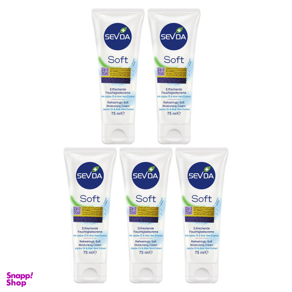 کرم مرطوب کننده سودا مدل soft حجم 75 میلی لیتر مجموعه 5 عددی
