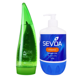 ژل آبرسان سودا مدل آلویه ورا حجم 250 میلی لیتر + کرم آبرسان سودا مدل ویتامین E حجم 500 میلی لیتر