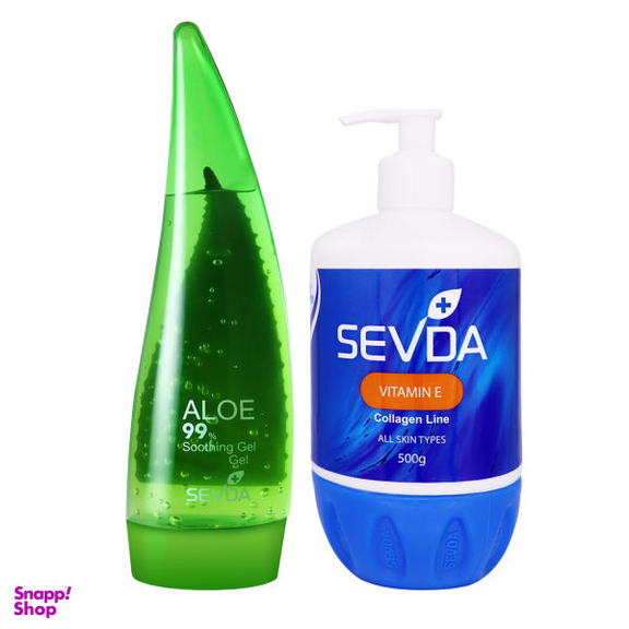 ژل آبرسان سودا مدل آلویه ورا حجم 250 میلی لیتر + کرم آبرسان سودا مدل ویتامین E حجم 500 میلی لیتر