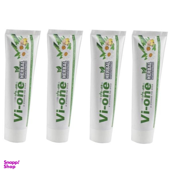 خمیر دندان وی وان (Vi One) مدل Natural Herbal حجم 130 میلی لیتر بسته 4 عددی