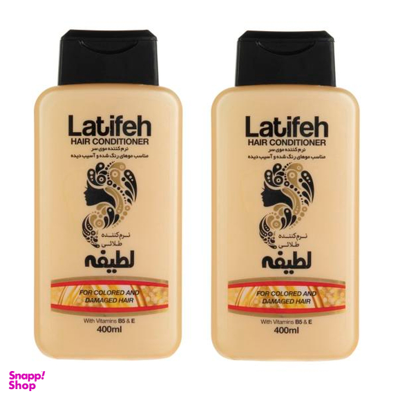 نرم کننده مو لطیفه (Latifeh) مدل Gold حجم 400 میلی لیتر بسته 2 عددی