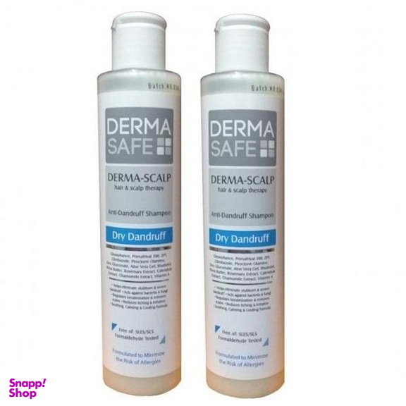 شامپو ضد شوره درماسیف (Dermasafe) مدل Dry Dandruff حجم 200 میلی لیتر بسته 2 عددی