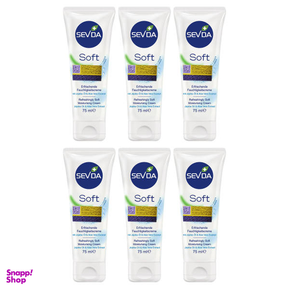 کرم مرطوب کننده سودا مدل soft حجم 75 میلی لیتر مجموعه 6 عددی