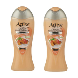 شامپو بدن اکتیو (Active) مدل هلو بادام وزن 400 گرم بسته 2 عددی