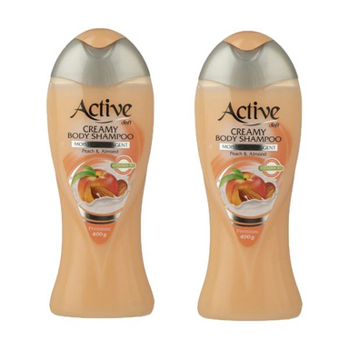 شامپو بدن اکتیو (Active) مدل هلو بادام وزن 400 گرم بسته 2 عددی