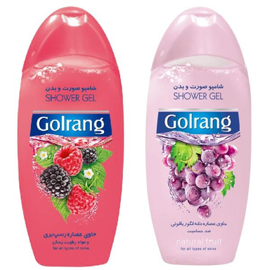شامپو صورت و بدن گلرنگ (Golrang) مدل Scrub کد Rp حجم 400 میلی لیتر مجموعه 2 عددی