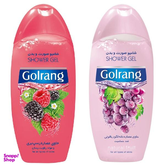 شامپو صورت و بدن گلرنگ (Golrang) مدل Scrub کد Rp حجم 400 میلی لیتر مجموعه 2 عددی