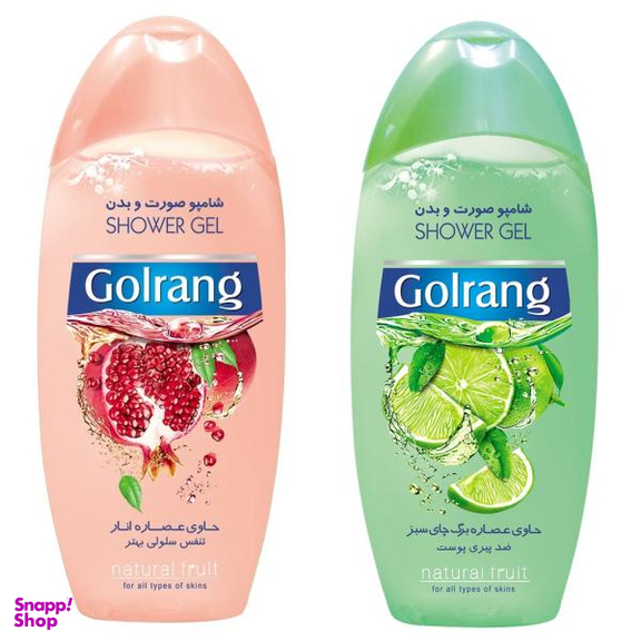 شامپو صورت و بدن گلرنگ (Golrang) کد Go حجم 400 میلی لیتر مجموعه 2 عددی