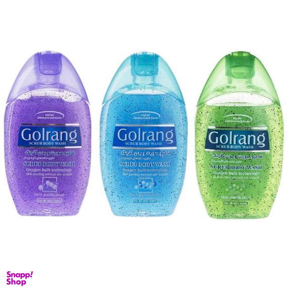 شامپو مو صورت و بدن گلرنگ (Golrang) مدل Scrub حجم 280 میلی لیتر بسته 3 عددی