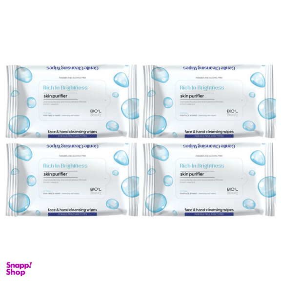 دستمال مرطوب بیول (Biol) مدل F&M مجموعه 4 عددی