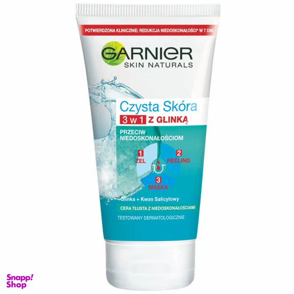 اسکراب لایه بردار گارنیه مدل Czysta Skora3w1 Z Glinka حجم 150 میلی لیتر