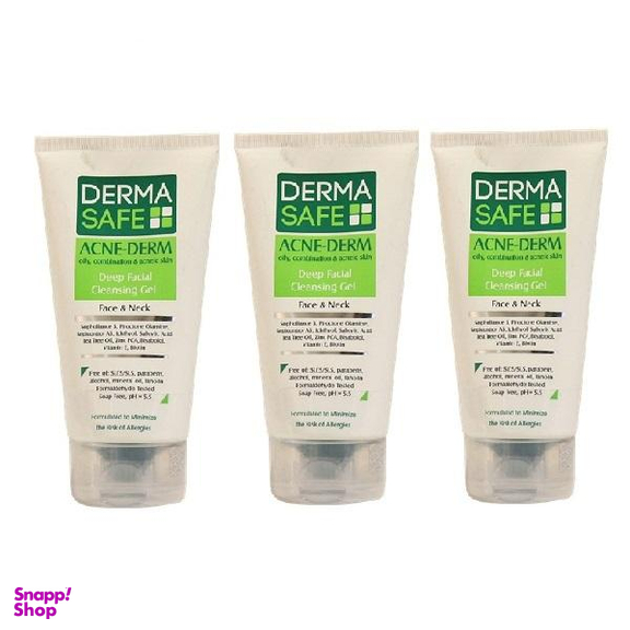 ژل شستشوی صورت درماسیف (Dermasafe) مدل Acne Derm حجم 150 میلی لیتر مجموعه 3 عددی