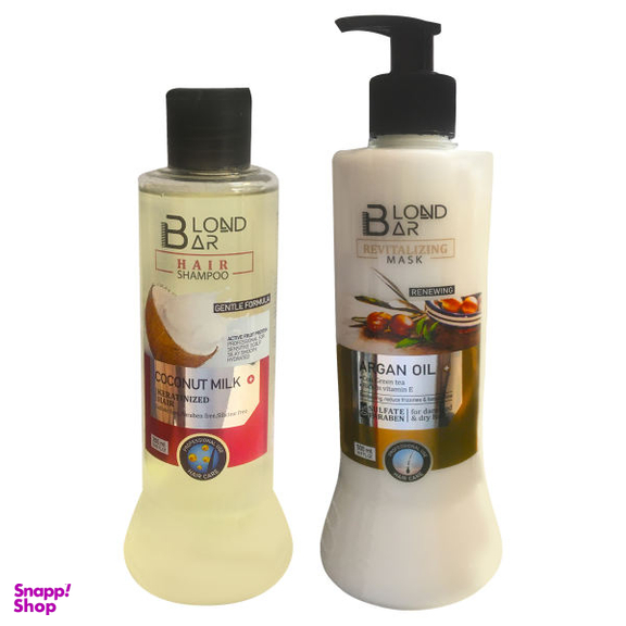 ماسک مو بلوند بار (Blond Bar) مدل Revitilizing حجم 500 میلی لیتر + شامپو مو بلوند بار مدل Revitilizing حجم 250 میلی لیتر