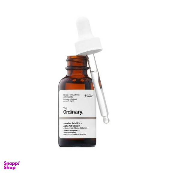 سرم روشن کننده پوست دی اوردینری (The Ordinary) مدل Ascorbic Acid 8% + Alpha Arbutin 2% حجم 30 میلی لیتر