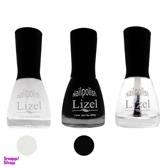 لاک ناخن لیزل (Lizel) مدل L001 مجموعه 2 عددی به همراه برق ناخن لیزل(Lizel) مدل L004
