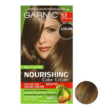 کیت رنگ مو گارنیک (Garnic) شماره 4.0 حجم 80 میلی‌لیتر رنگ قهوه ای