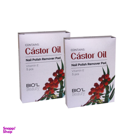 پد لاک پاک کن بیول (Biol) مدل Castor Oil مجموعه 2 عددی