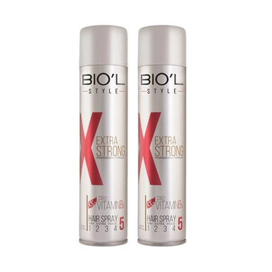 اسپری مو بیول (Biol) مدل Extra Strong حجم 500 میلی‌ لیتر مجموعه 2 عددی