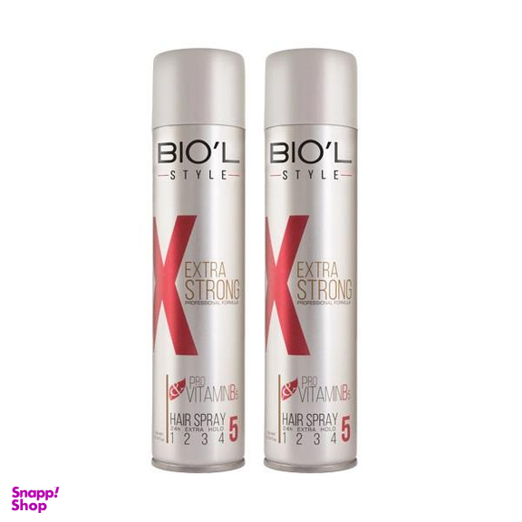 اسپری مو بیول (Biol) مدل Extra Strong حجم 500 میلی‌ لیتر مجموعه 2 عددی
