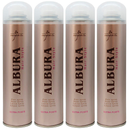 اسپری چسب مو آلبورا (Albura) مدل Ultra Forte حجم 250 میلی‌ لیتر مجموعه 4 عددی