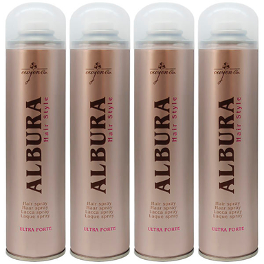 اسپری چسب مو آلبورا (Albura) مدل Ultra Forte حجم 250 میلی‌ لیتر مجموعه 4 عددی