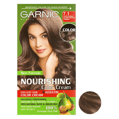کیت رنگ مو گارنیک (Garnic) شماره 7.1 حجم 80 میلی‌لیتر رنگ بلوند خاکستری