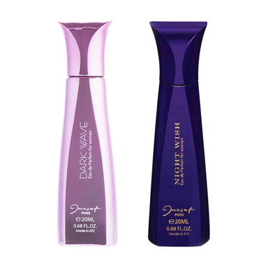 عطر جیبی زنانه ژک ساف مدل Night Wish حجم 20 میلی لیتر + عطر جیبی زنانه ژک ساف مدل Dark Wave حجم 20 میلی لیتر