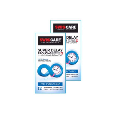 کاندوم سوییس کر مدل Super Delay مجموعه 2 عددی