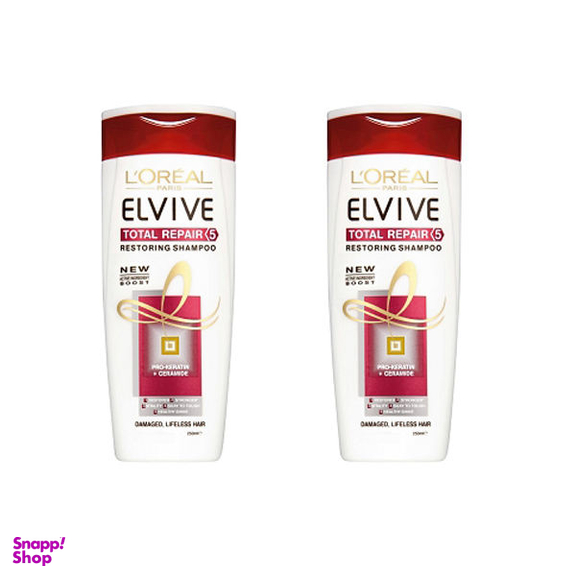 شامپو مو لورآل (L'Oreal) مدل Total Repair 5 حجم 400 میلی لیتر بسته 2 عددی