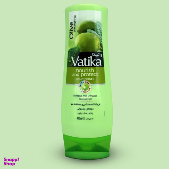 نرم کننده مغذی و محافظ مو واتیکا (Vatika) مدل Olive And Henna حجم 400 میلی لیتر
